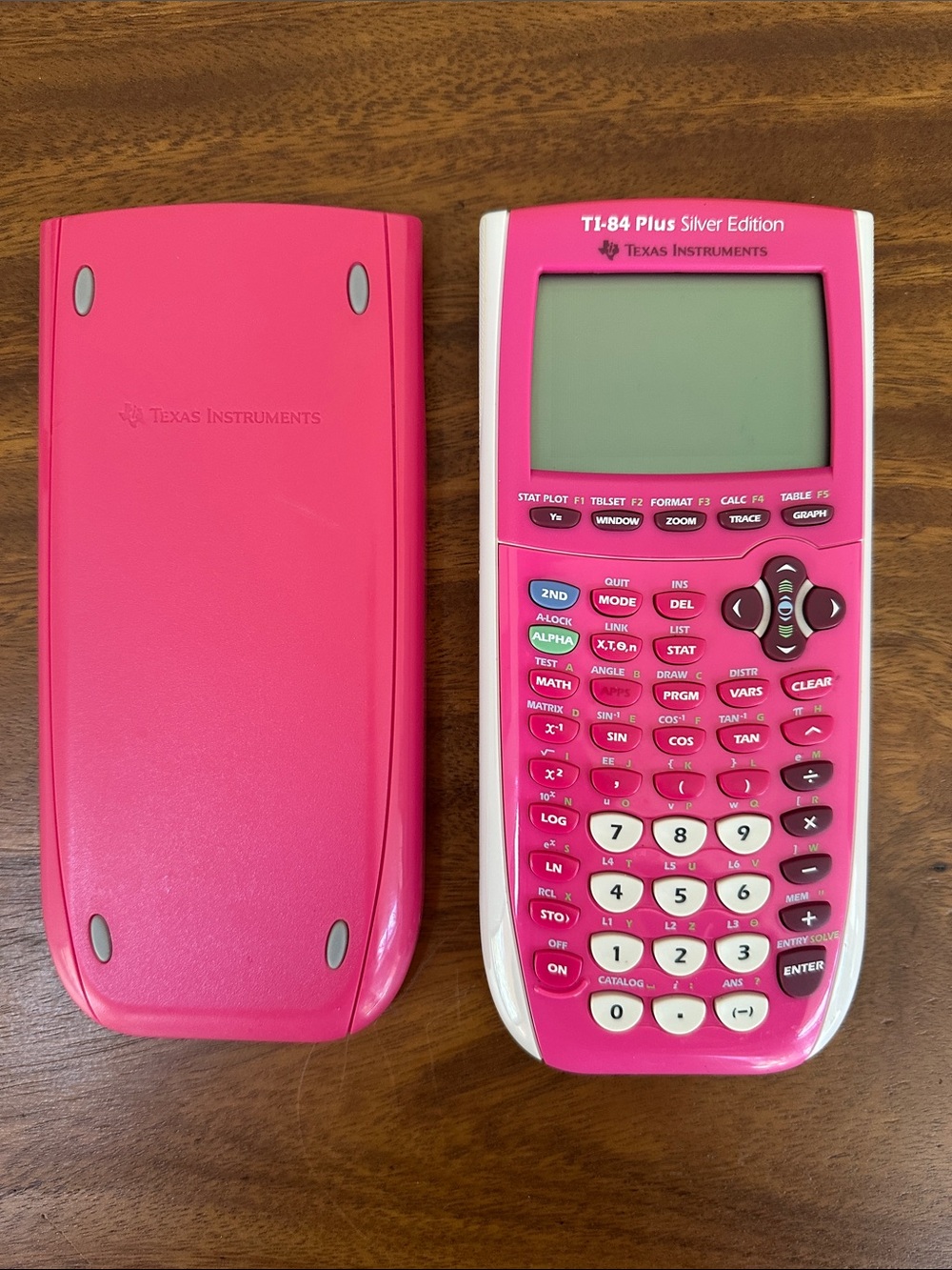 Texas Instruments TI-84 Plus Silver Edition Graphing Calculator - Pink and White
